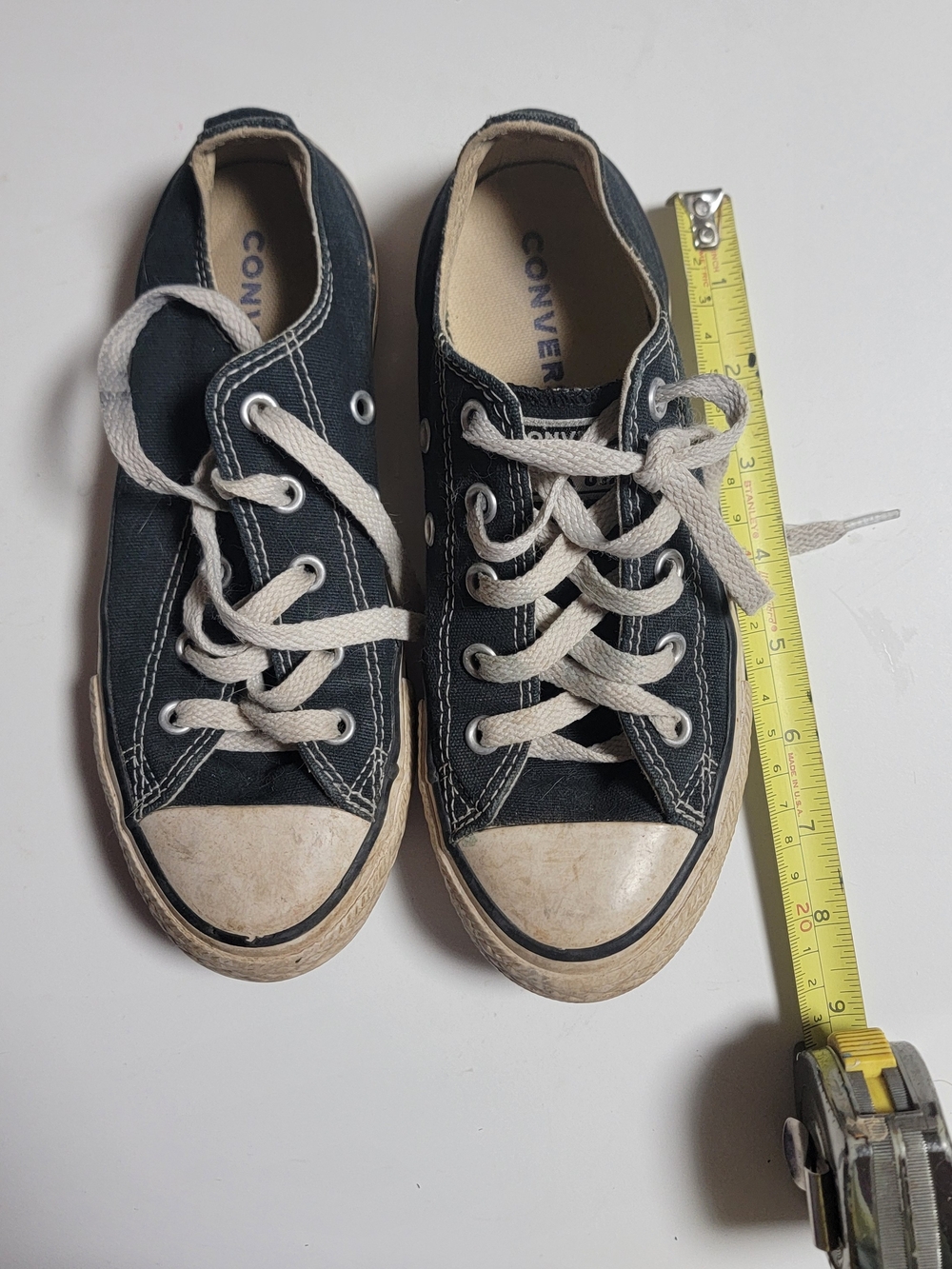 Converse Kids Black Canvas Low-Top Sneakers with White Laces